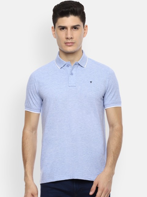 

Van Heusen Sport Men Blue Self Design Polo Collar T-shirt