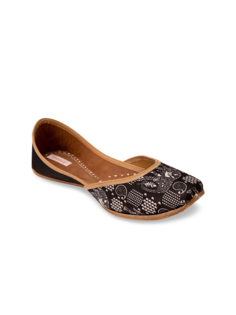 

Jivaana Women Black Printed Mojaris