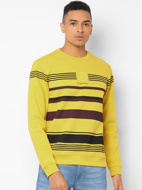 

Allen Solly Men Yellow Striped Sweatshirt