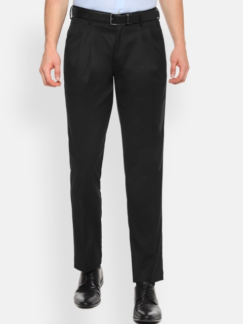 

Louis Philippe Men Black Regular Fit Solid Formal Trousers