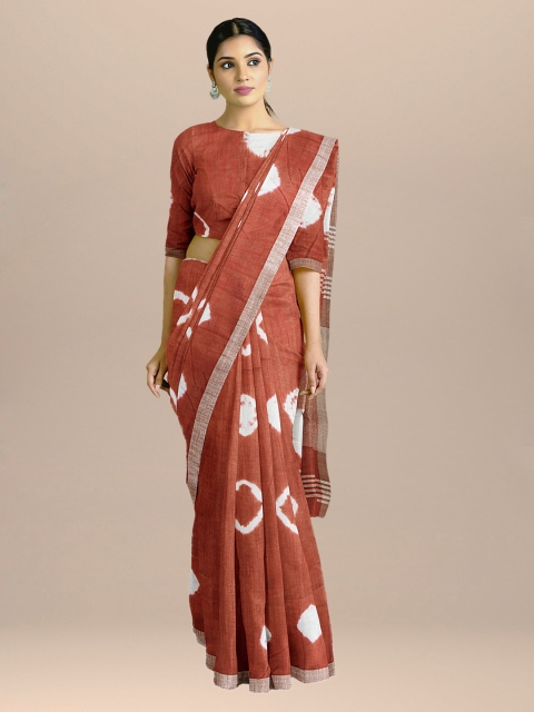 

BharatSthali Rust Pure Cotton Printed Bandhani Saree