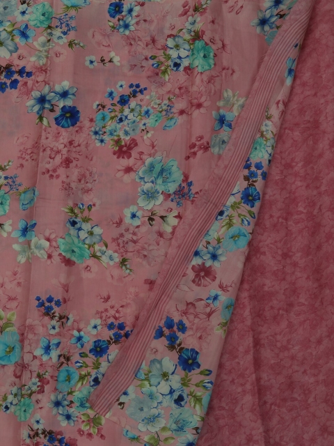 

Pothys Pink Printed Jute Silk Saree