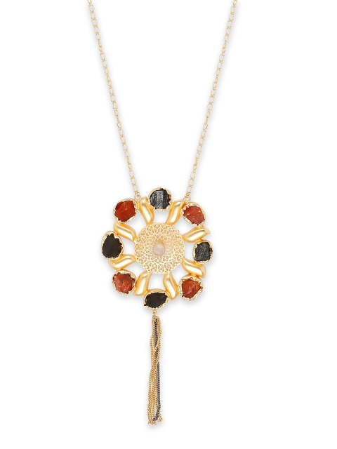 

Moon Dust Gold-Plated Gemstone Studded Brass Necklace