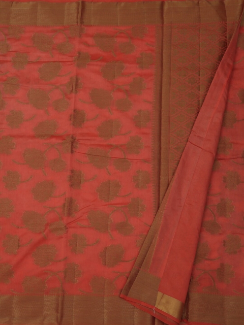

Pothys Peach-Coloured Woven Design Jute Silk Saree