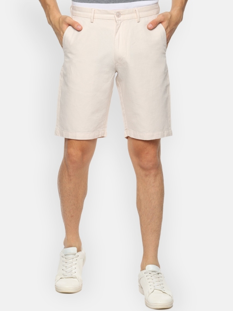 

V Dot Men White Solid Regular Fit Regular Shorts
