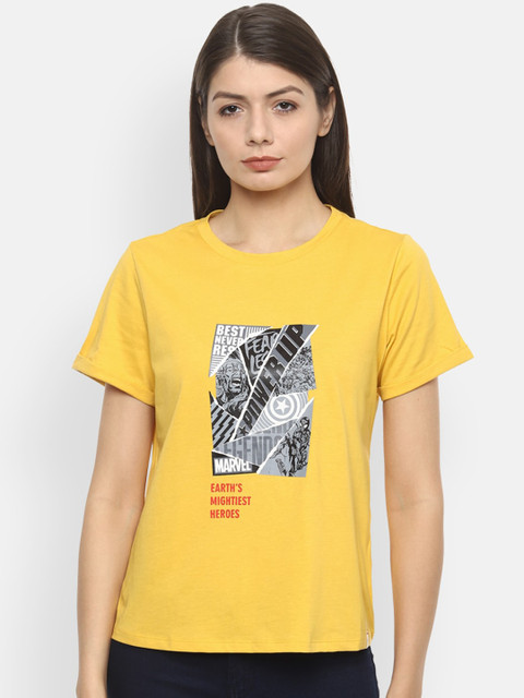 

Van Heusen Woman Women Yellow Printed Pure Cotton Top