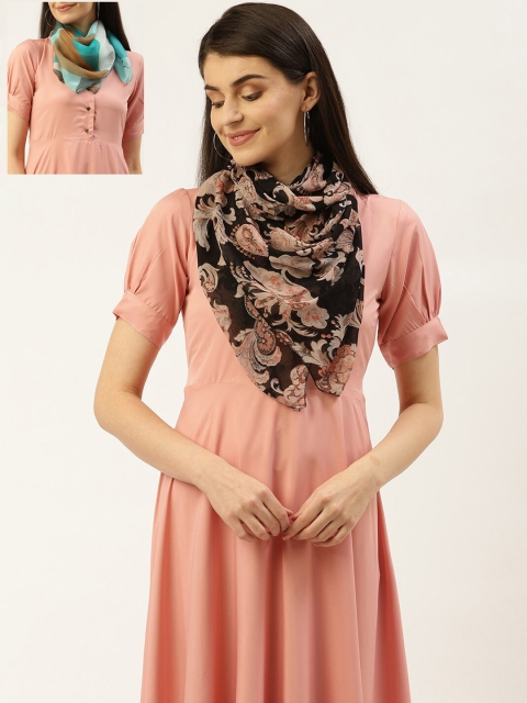 

Trend Arrest Women Set of 2 Black Printed Scarves