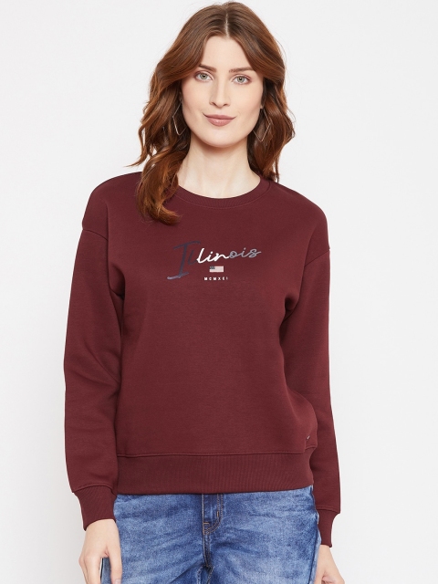 

Octave Women Burgundy Printed Sweatshirt
