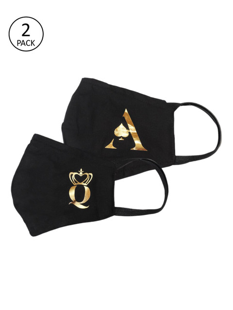 

Bellofox Women Black Pack of 2 3-Ply Reusable Cloth Masks