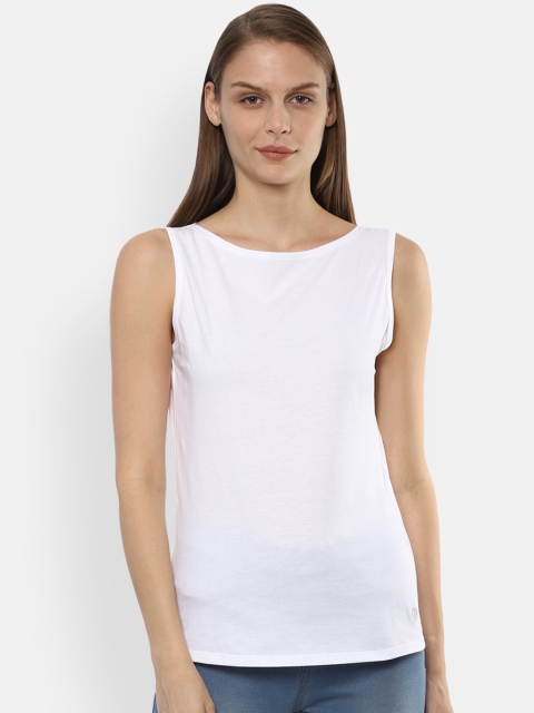 

Van Heusen Women White Solid Pure Cotton Top