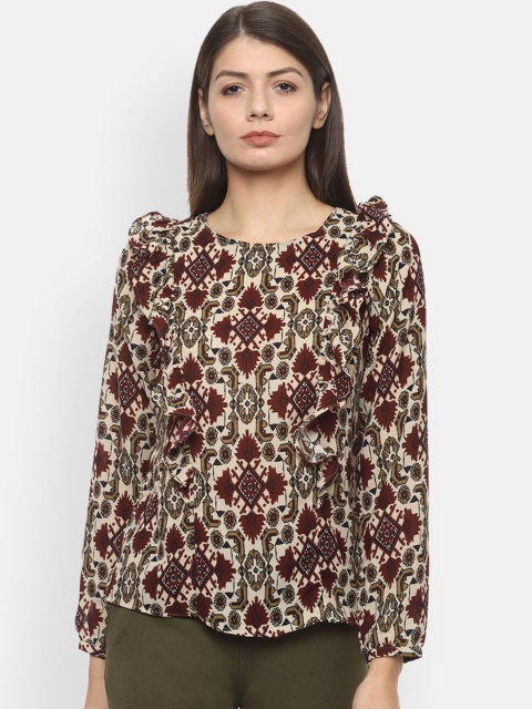 

Van Heusen Woman Women Beige Printed Top