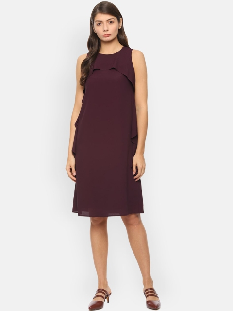 

Van Heusen Woman Women Maroon Solid Sheath Dress