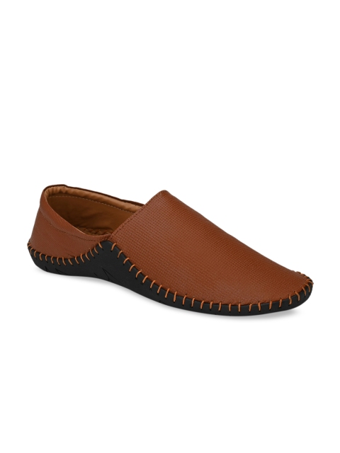 

ELIXIR MAN Men Tan Brown Solid Mojaris