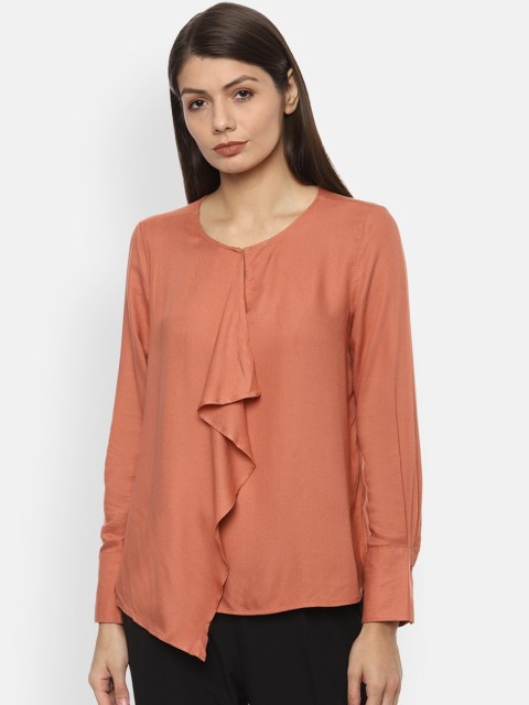 

Van Heusen Women Peach Solid Top