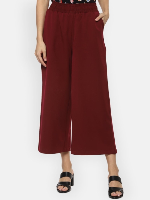 

Van Heusen Woman Maroon Regular Fit Solid Culottes