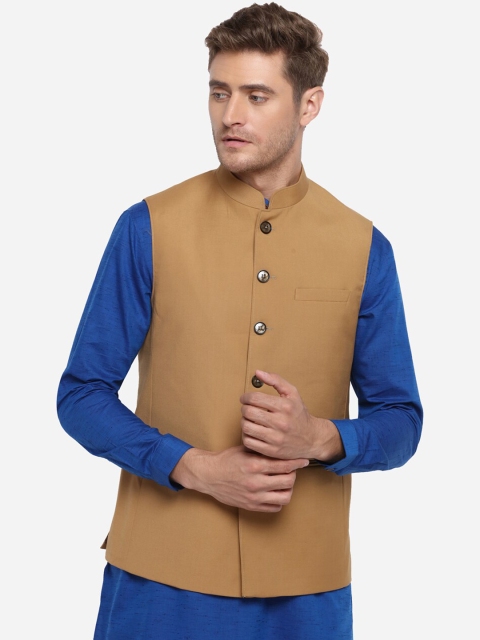 

JADE BLUE Men Brown Solid Corduroy Modi Jacket