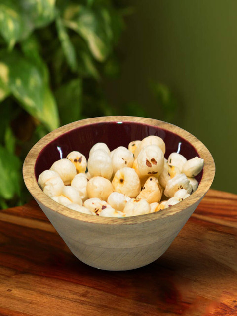 

nestroots Maroon Wooden Serving Bowl