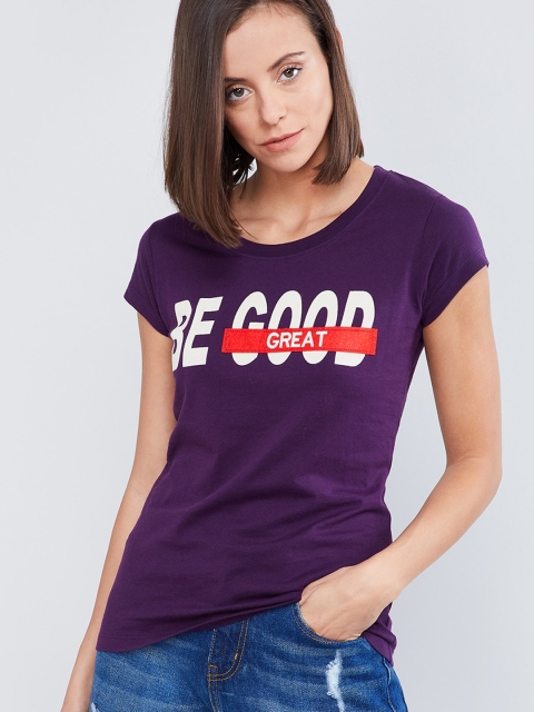 

max Women Purple Printed Top