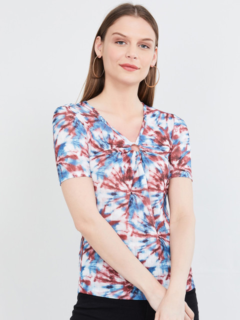 

max Women Multicoloured Dyed Fitted Top, Multi