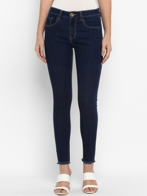 

FOSH Women Navy Blue Skinny Fit High-Rise Clean Look Stretchable Jeans
