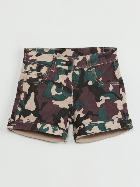 

max Girls Multicoloured Camo Printed Regular Shorts, Multi