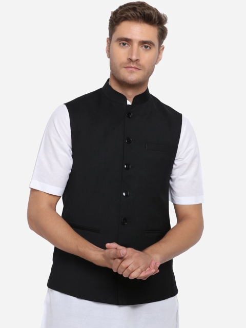 

JADE BLUE Men Black Solid Modi Jacket