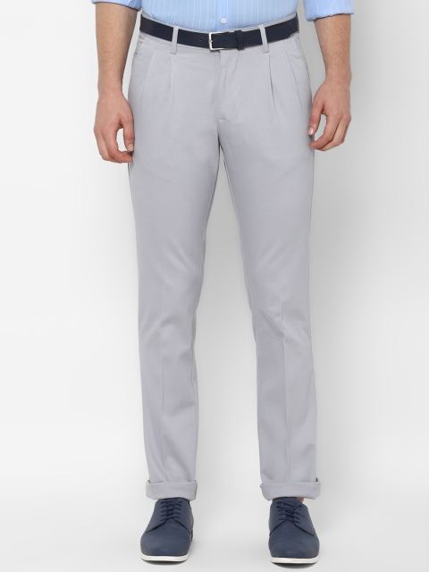 

Allen Solly Men Grey Slim Fit Solid Formal Trousers