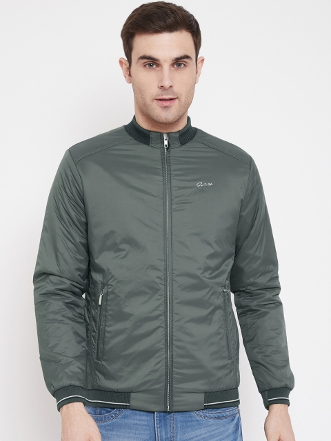 

Spirit Men Olive Green Colourblocked Windcheater Padded Jacket
