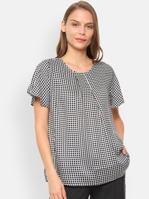 

Van Heusen Woman Women Black & White Checked Top
