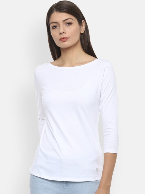 

Van Heusen Woman White Solid Pure Cotton Top