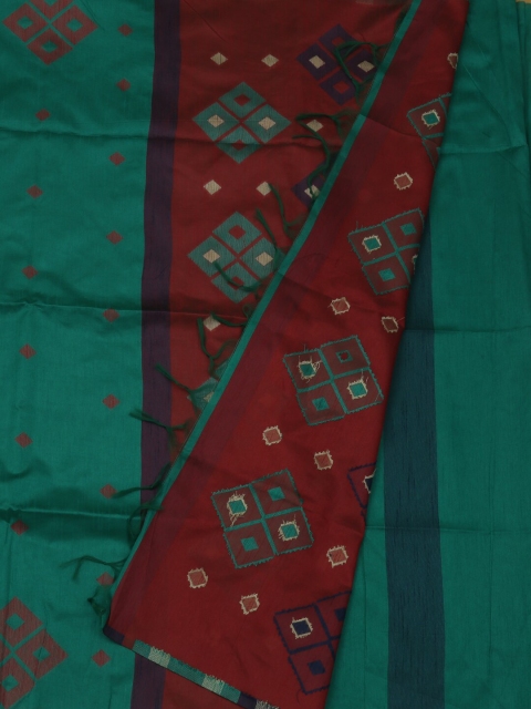 

Pothys Green & Maroon Jute Silk Woven Design Saree
