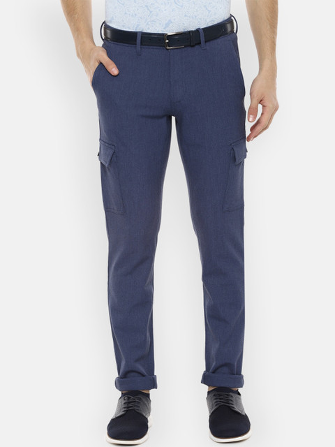 

Van Heusen Sport Men Navy Blue Slim Fit Solid Cargos