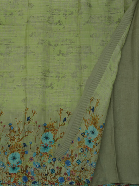 

Pothys Green Printed Jute Silk Saree
