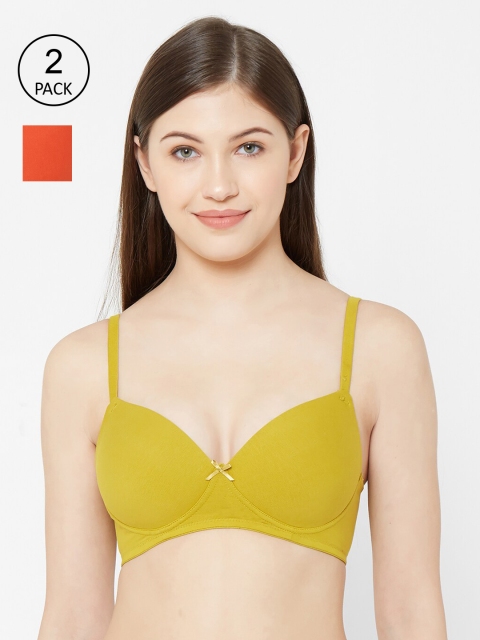 

Juliet Orange & Lime Green Solid Everyday Bra 010002900014327