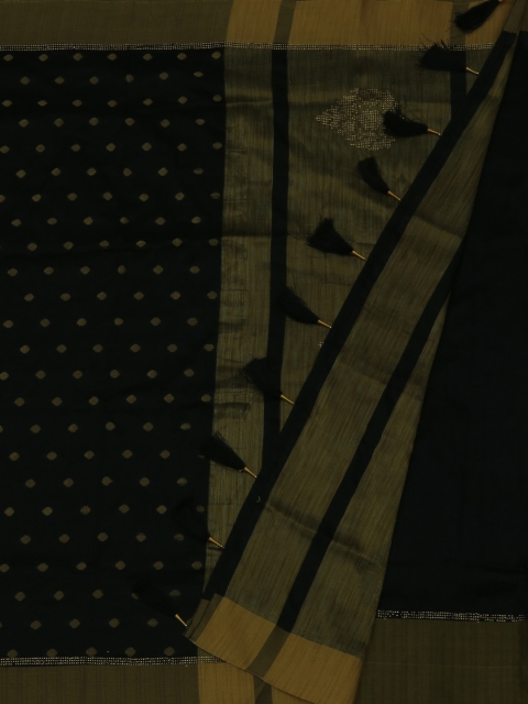 

Pothys Black Woven Design Jute Silk Saree