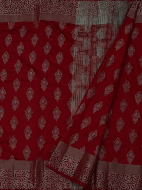

Pothys Red Woven Design Jute Silk Saree