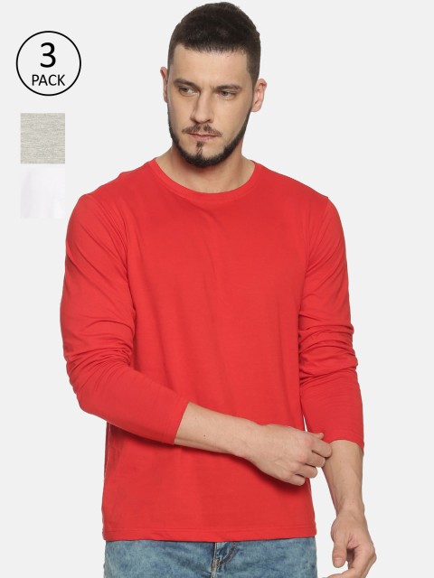 

IVOC Men Pack Of 3 Solid Round Neck T-shirts, Grey