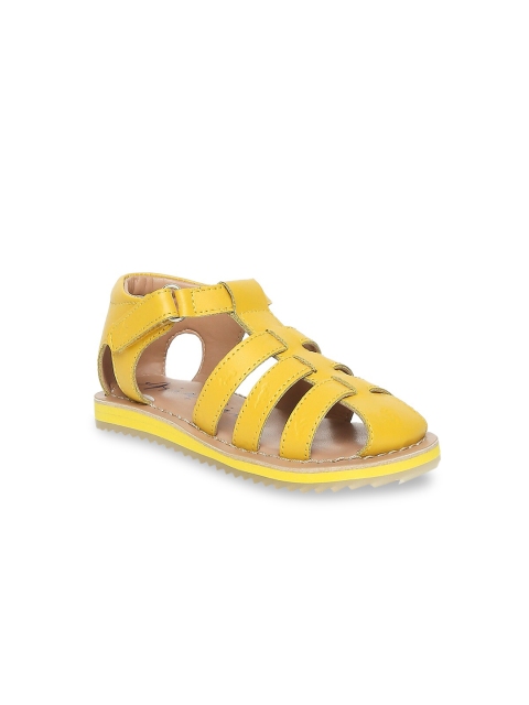 

Aria Nica Boys Yellow Leather Fisherman Sandals