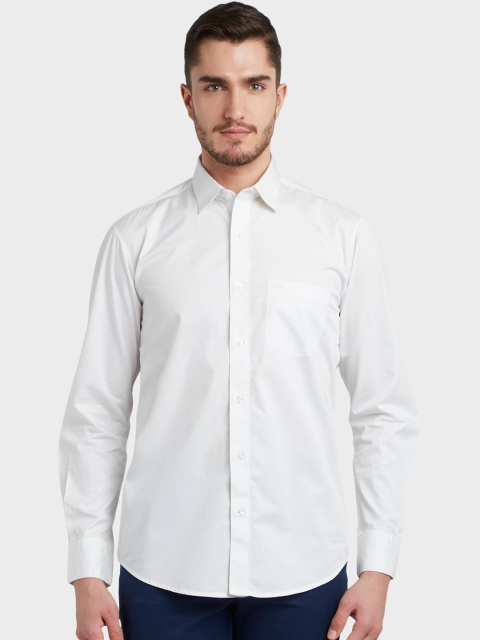

ColorPlus Men White Tailored Fit Solid Casual Shirt