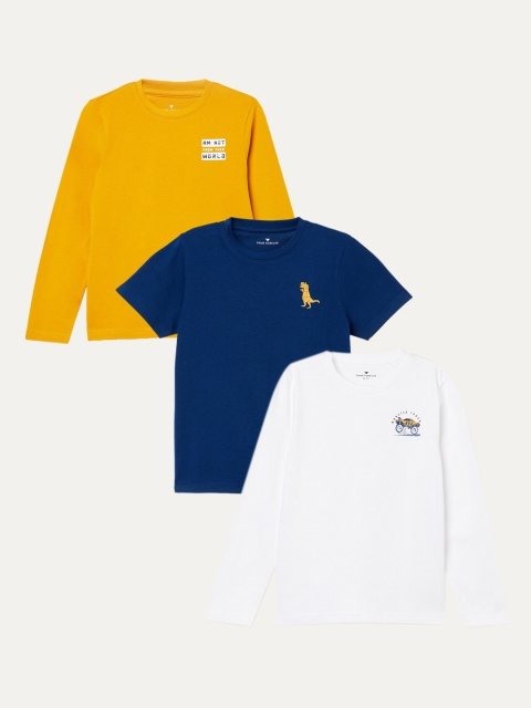 

Fame Forever by Lifestyle Boys Pack Of 3 Yellow Solid Round Neck T-shirt