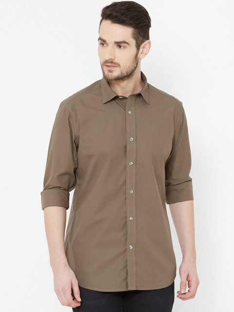

EVOQ Men Brown Comfort Regular Fit Solid Casual Shirt