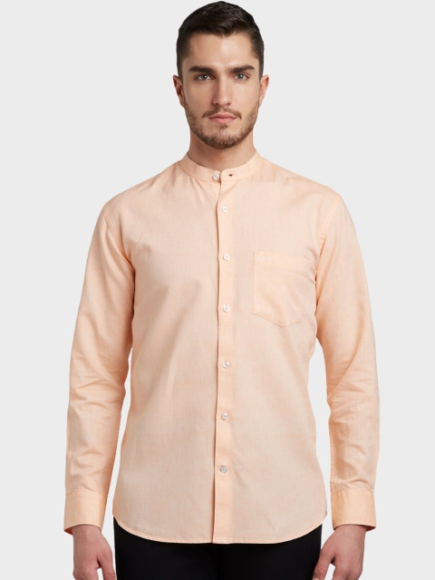 

ColorPlus Men Orange Tailored Fit Solid Casual Shirt