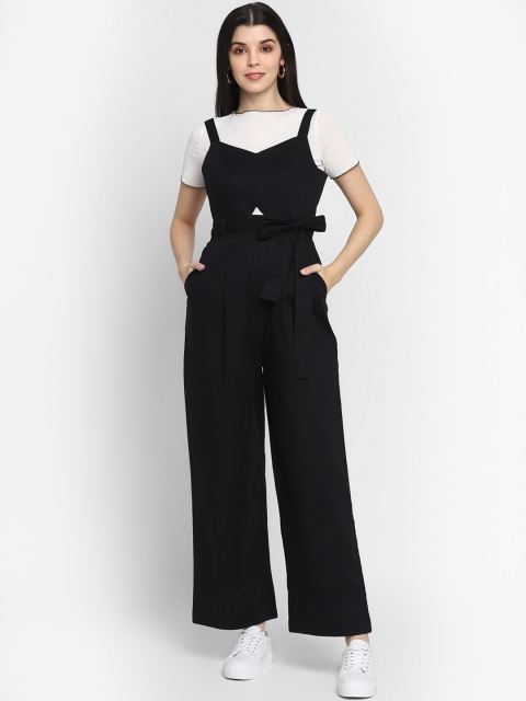 

FOSH Women Black Solid Basic Jumpsuit
