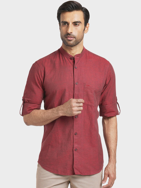 

ColorPlus Men Maroon Regular Fit Solid Casual Shirt