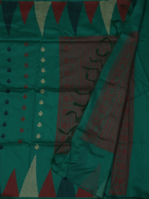 

Pothys Green Woven Design Jute Silk Saree
