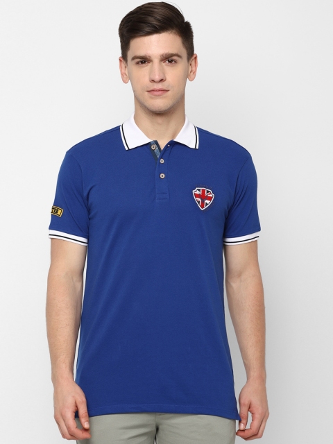 

Solly Jeans Co. Men Blue Solid Polo Collar T-shirt