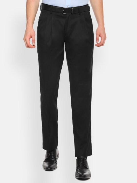 

Louis Philippe Men Black Regular Fit Solid Formal Trousers