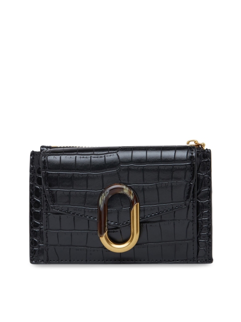 

CHARLES & KEITH Women Black Textured Two Fold Wallet