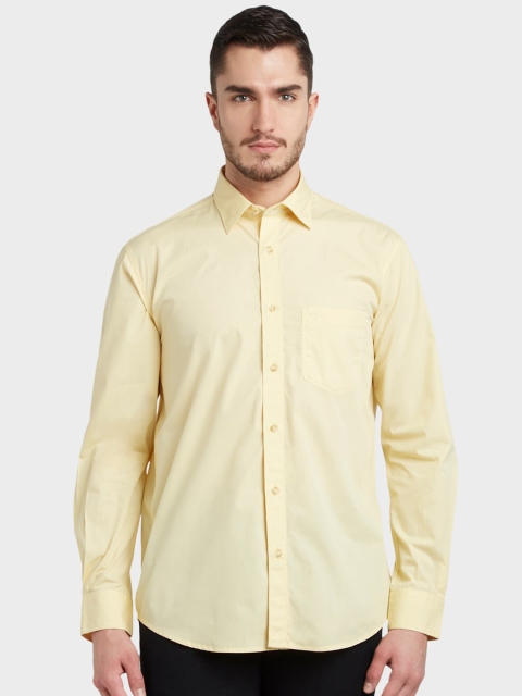 

ColorPlus Men Yellow Tailored Fit Solid Casual Shirt