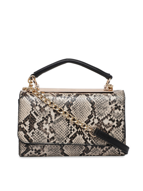 

Call It Spring Black & Beige Textured Satchel